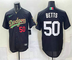 Nike Los Angeles Dodgers #50 Mookie Betts Black Mexico Baseball Jersey