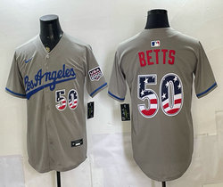Nike Los Angeles Dodgers #50 Mookie Betts Gray Los Angeles Premier Baseball Jersey