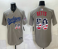 Nike Los Angeles Dodgers #50 Mookie Betts Gray Premier Baseball Jersey