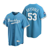 Nike Los Angeles Dodgers #53 Don Drysdale Light Blue 2020 World Series Champions Cooperstown Collection Jersey
