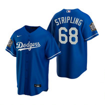 Nike Los Angeles Dodgers #68 Ross Stripling Blue 2020 World Series Game Authentic Stitched MLB Jersey