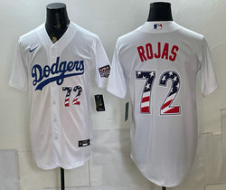 Nike Los Angeles Dodgers #72 Miguel Rojas White 250 Fourth Of July Stadium no name Jersey