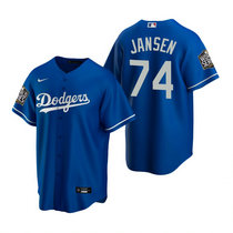 Nike Los Angeles Dodgers #74 Kenley Jansen Blue 2020 World Series Game Authentic Stitched MLB Jersey