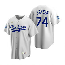 Nike Los Angeles Dodgers #74 Kenley Jansen White 2020 World Series Champions Cooperstown Collection Jersey