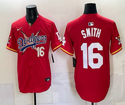 Nike Los Angeles Dodgers X One Piece #16 Will Smith Red Premier Baseball Jersey