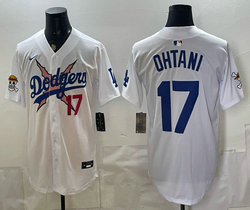 Nike Los Angeles Dodgers X One Piece #17 Shohei Ohtani White Premier Baseball Jersey