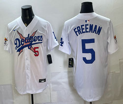 Nike Los Angeles Dodgers X One Piece #5 Freddie Freeman White Premier Baseball Jersey
