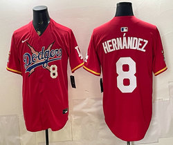 Nike Los Angeles Dodgers X One Piece #8 Enrique Hernandez Red Premier Baseball Jersey