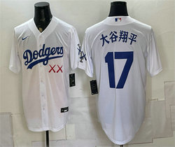 Nike Los Angeles Dodgers x KAWS #17 大谷翔平 White Vapor Premier Baseball Jersey