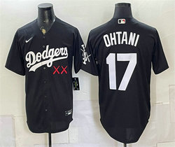 Nike Los Angeles Dodgers x KAWS #17 Shohei Ohtani Black Vapor Premier Baseball Jersey