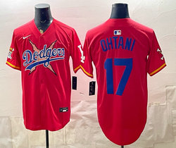 Nike Los Angeles Dodgers x KAWS #17 Shohei Ohtani Red Vapor Premier Baseball Jersey