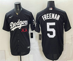 Nike Los Angeles Dodgers x KAWS #5 Freddie Freeman Black Vapor Premier Limited Stitched Baseball Jersey
