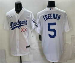 Nike Los Angeles Dodgers x KAWS #5 Freddie Freeman White Vapor Premier Baseball Jersey