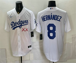 Nike Los Angeles Dodgers x KAWS #8 Enrique Hernandez White Vapor Premier Baseball Jersey