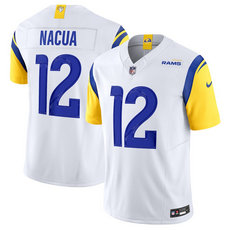 Nike Los Angeles Rams #12 Puka Nacua Whitel Vapor Untouchable Authentic Stitched NFL Jerseys