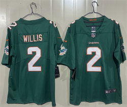 Nike Miami Dolphins #2 Malik Willis Aqua Aqua 2026 Authentic Stitched NFL Jersey