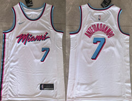 Nike Miami Heat #7 Giannis Antetokounmpo White Authentic Stitched NBA Jersey