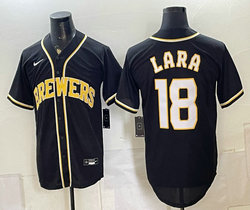 Nike Milwaukee Brewers #18 Luis Lara 2026 Fashion Replica Black Out Stitched Baseball Jersey