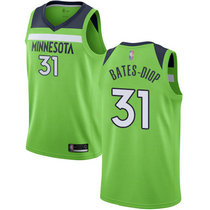 Nike Minnesota Timberwolves #31 Keita Bates-Diop Green Game Authentic Stitched NBA Jersey