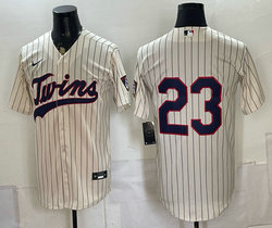 Nike Minnesota Twins #23 Royce Lewis Cream Throwback Fashion no name MLB Jersey