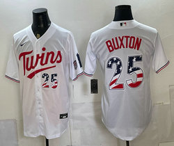 Nike Minnesota Twins #25 Byron Buxton White 250 Fourth Of July Stadium Jersey