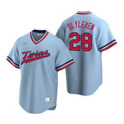 Nike Minnesota Twins #28 Bert Blyleven Light Blue Pullover Game Authentic Stitched MLB jersey