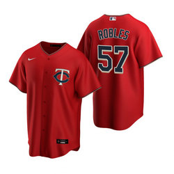 Nike Minnesota Twins #57 Hansel Robles Red Game Authentic Stitched MLB jersey
