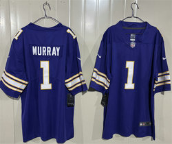 Nike Minnesota Vikings #1 Kyler Murray Purple Throwback Authentic Stitched NFL Jersey