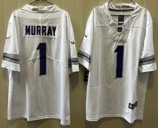 Nike Minnesota Vikings #1 Kyler Murray White Vapor Jersey