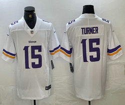 Nike Minnesota Vikings #15 Dallas Turner White Vapor Untouchable Authentic Stitched NFL Jersey
