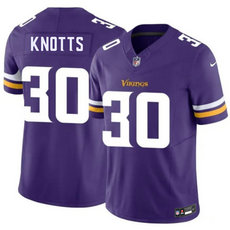 Nike Minnesota Vikings #30 Shaleak Knotts Purple Authentic Stitched NFL Jersey