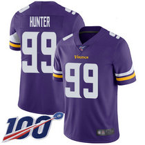 Nike Minnesota Vikings #99 Danielle Hunter With 100th Season Patch Purple Vapor Untouchable Limited Authentic Stitched NFL Jersey