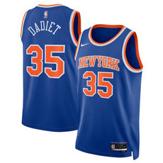 Nike New York Knicks #35 Pacome Dadiet Blue 2024 Draft Icon Edition Swingman Stitched Basketball Jersey