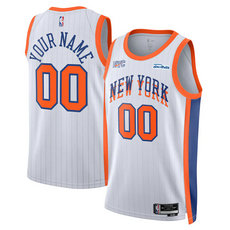 Nike New York Knicks Active Player Custom White 2024-25 City Stitched NBA Jersey