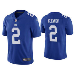 Nike New York Giants #2 Mike Glennon Blue Vapor Untouchable Limited Authentic Stitched NFL Jersey