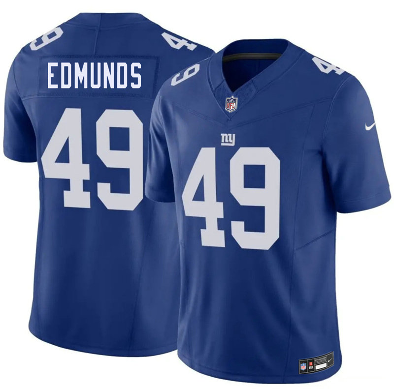 Nike New York Giants #49 Tremaine Edmunds Blue Authentic Stitched NFL Jersey