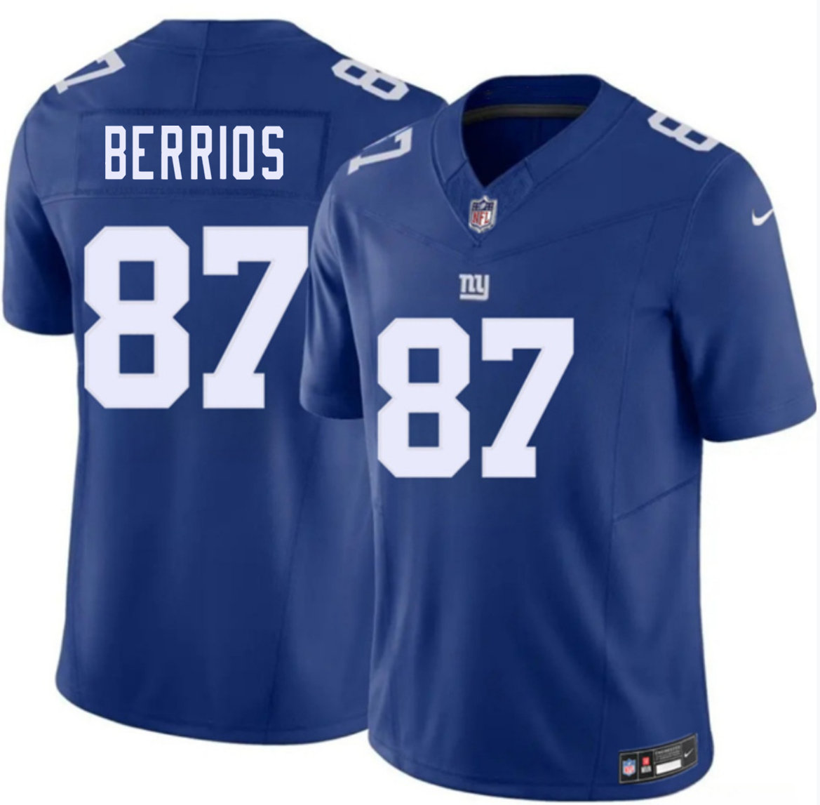 Nike New York Giants #87 Braxton Berrios Blue Authentic Stitched NFL Jersey