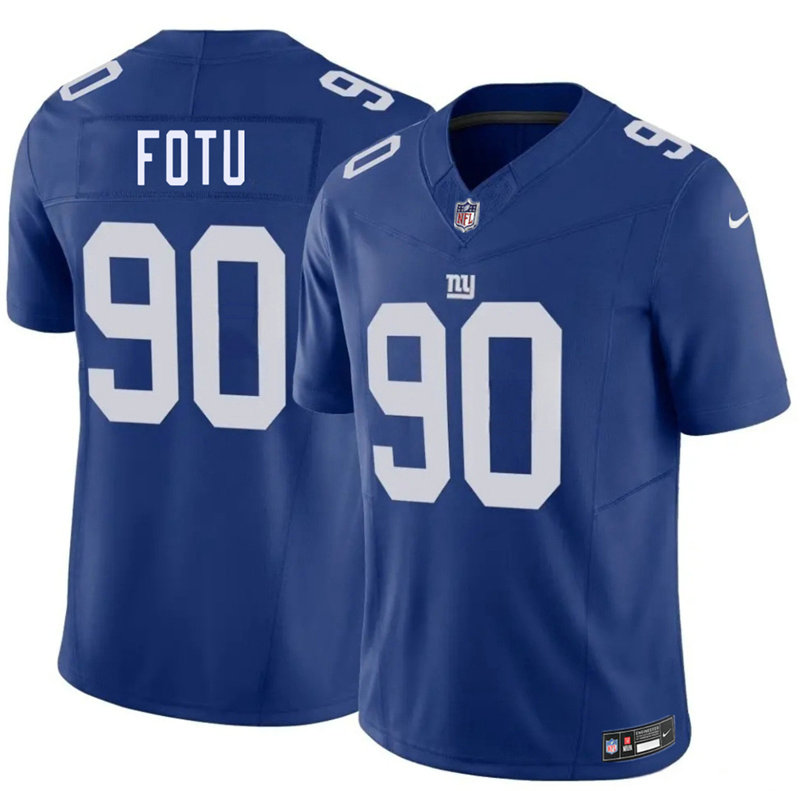 Nike New York Giants #90 Leki Fotu Blue Authentic Stitched NFL Jersey
