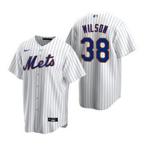 Nike New York Mets #38 Justin Wilson White Game Authentic Stitched MLB Jersey