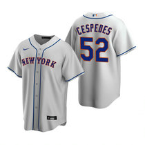 Nike New York Mets #52 Yoenis Cespedes Gray Game Authentic Stitched MLB Jersey