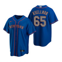 Nike New York Mets #65 Robert Gsellman Royal Silver Number Game Authentic Stitched MLB Jersey