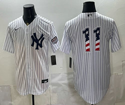 Nike New York Yankees #11 Anthony Volpe White 250 Fourth Of July Stadium no name Jersey