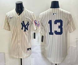 Nike New York Yankees #13 Jazz Chisholm Cream Throwback Fashion no name MLB Jersey