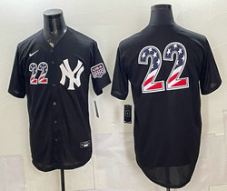 Nike New York Yankees #22 Ben Rice Black 250 Fourth Of July Stadium no name Jersey