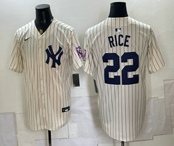 Nike New York Yankees #22 Ben Rice Cream Throwback Fashion  MLB Jersey