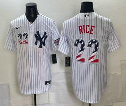 Nike New York Yankees #22 Ben Rice White 250 Fourth Of July Stadium Jersey