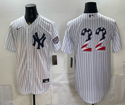 Nike New York Yankees #22 Ben Rice White 250 Fourth Of July Stadium no name Jersey