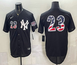 Nike New York Yankees #23 Don Mattingly Black 250 Fourth Of July Stadium no name Jersey