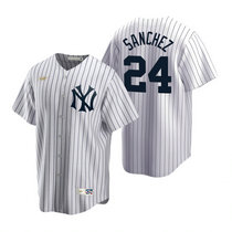 Nike New York Yankees #24 Gary Sanchez White Cooperstown Collection Game Authentic Stitched MLB Jersey