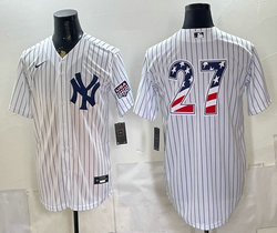 Nike New York Yankees #27 Giancarlo Stanton White 250 Fourth Of July Stadium no name Jersey